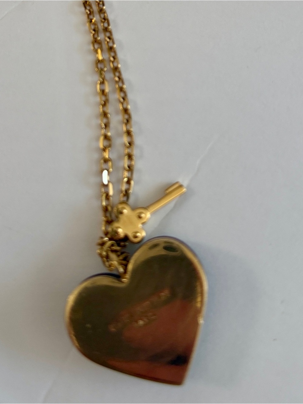 Louis Vuitton Gold Chain Necklace with Burgundy Heart Padlock - Picture 13 of 16